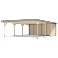 Karibu Lamellen Rückwand 540 x 200 cm braun