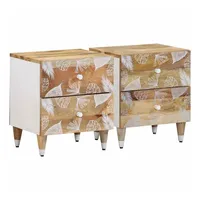 VidaXL Nachttische 2 Stk. 40x33,5x46 cm Massivholz Mango