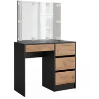 Vicco Schminktisch, Sherry, Anthrazit/goldkraft Eiche, 90 x 75 cm,