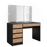 Vicco Schminktisch Sherry, Anthrazit/Goldkraft Eiche, 120 x 75 cm