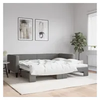VidaXL Tagesbett Ausziehbar Dunkelgrau 90x200 cm Stoff