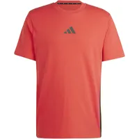 Adidas Essentials 3-Streifen Single Jersey Kurzarm-T-Shirt Pure Ruby /