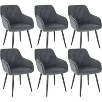 Woltu 6er Set Esszimmerstühle mit Armlehne Rückenlehne, für Esszimmer