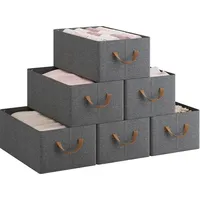 Woltu Aufbewahrungsboxen 6 Stück, Organizer Box, Stapelboxen Organisationsboxen, 47x28x20
