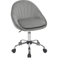 Woltu Bürostuhl ergonomisch, Schreibtischstuhl 150 kg belastbar, Samt, Hellgrau