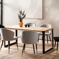 FineBuy Esszimmertisch FineBuy Esstisch 140 cm Akazie Massivholz Küchentisch
