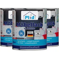 Plid Möbellack 2,25L Weiß Glänzend / Türenlack Holzlack Spielzeugfarbe
