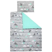 TupTam Kinder Bettwäsche Gemustert 2-Teilig Wendebettwäsche, Farbe: Bärchen Mint,