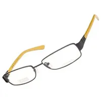 Fossil Brillengestell aus Metall/Leder in Schwarz/Gelb | Gr.: onesize