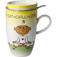 GOEBEL Teetasse mit Deckel und Sieb Der kleine Yogi