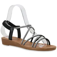 VAN HILL Damen Riemchensandalen in Schwarz,