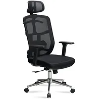 KADIMA DESIGN Bürostuhl Mesh Schwarz-Silber