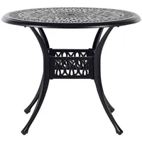 Beliani Ancona Gartentisch Ø 90 x 72 cm Schwarz/Beige