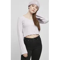URBAN CLASSICS Ladies Cropped Rib Cardigan - Violet -