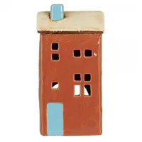 Ib laursen Teelichthaus Brighton türkise Tür in rotbraun |