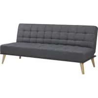 [en.casa] Schlafsofa Textil 3-Sitzer Dunkelgrau