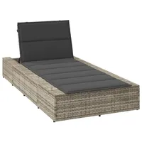 VidaXL Sonnenliege mit schwebender Auflage Hellgrau Poly Rattan