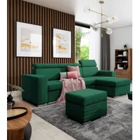 Fun Möbel Ecksofa Schlafsofa inkl. Hocker CANTON Stoff Camelia