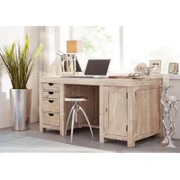 MASSIVMOEBEL24.DE Akazie 150x75x78 White #70 getüncht