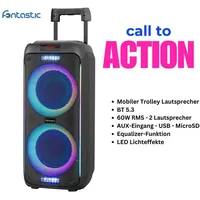 Fontastic Party Karaoke BT-Lautsprecher Zeal Bluetooth-Lautsprecher (60 W) schwarz