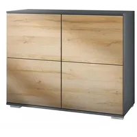 Vladon Kommode Eiche Holzwerkstoff, 92.5x75.5x35 cm Wohnzimmer, Kommoden, Kommoden