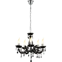 GLOBO Kronleuchter schwarz Lüster Hänge Lampe Ess Zimmer Beleuchtung