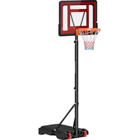 Homcom Basketballständer Outdoor mit Rollen, 160-210 cm höhenverstellbar Basketballkorb