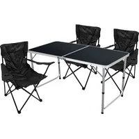 Mojawo + 4-teiliges Campingmöbel Set Schwarz
