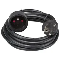 Perel Verlängerungskabel, - 3 m, - schwarz - 3G1.5