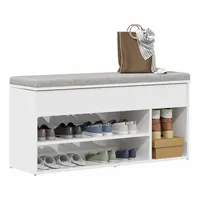 VidaXL Schuhbank Hochglanz-Weiß 102x30,5x45 cm Holzwerkstoff