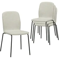 Albatros Esszimmerstühle 4er Set beige - stapelbar, bequemer Polsterstuhl