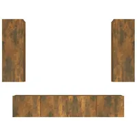 VidaXL 4-tlg. TV-Schrank-Set Räuchereiche Holzwerkstoff