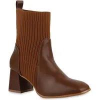 VAN HILL Damen Leicht Gefütterte Schlupfstiefeletten Stiefeletten Schuhe 839825,
