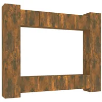 VidaXL 8-tlg. TV-Schrank-Set Räuchereiche Holzwerkstoff