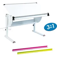 VCM Matkan Schreibtisch, weiss, weiss/pink/grün. - Weiß