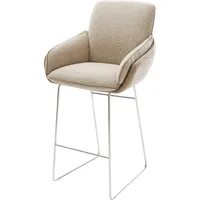 DeLife Barstuhl Luan-Flex Materialmix Schlamm Kufengestell Edelstahl, Barstühle