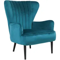 Svita ARTHUR Sessel Relaxsessel Ohrensessel Modern Gepolstert Samt Petrol