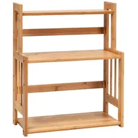 Costway Gewürzregal mit einer höhenverstellbarer Ablage, Eckregal aus Bambus,
