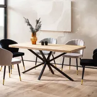 FineBuy Esszimmertisch FineBuy Mango Massivholz Esstisch Küchentisch Industrial Groß