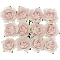 Glorex  Röschen mit Draht 18 mm 12St rosa