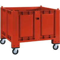 BRB-Lagertechnik Palettenbox, 4 Lenkrollen, LxBxH 1200x800x1000 mm, Boden/Wände geschlossen,