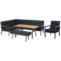 Gardissimo Dining-Ecklounge "Nabari XL inkl. Ecksofa, Bank, Tisch und