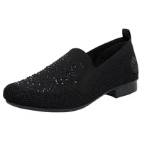 Rieker Slipper, Loafer, Business Schuh mit Strass-Steinchen verziert, Gr.