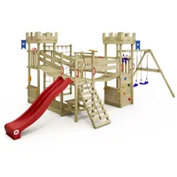 Wickey Spielturm Smart Arch mit Kletternetz rot