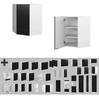 Vicco Eckhängeschrank Fame-Line Weiß Schwarz gestreift 57 cm