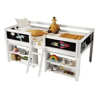 XDOVET Hausbett Halbhoch mit Geländer 90 x 200 cm