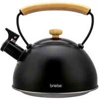 Briebe Wooden Wasserkessel Induktion Flötenkessel, Edelstahl Teekessel Retro Alle