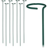 Relaxdays Pflanzstäbe Metall, 8er Set, Rankstäbe mit Ring, Metallstäbe