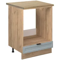 Vicco Herdumbauschrank Fame-Line Eiche Hellblau-Grau gerahmt 60 cm mit