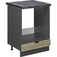 Vicco Herdumbauschrank Fame-Line Anthrazit Eiche gefräst 60 cm mit